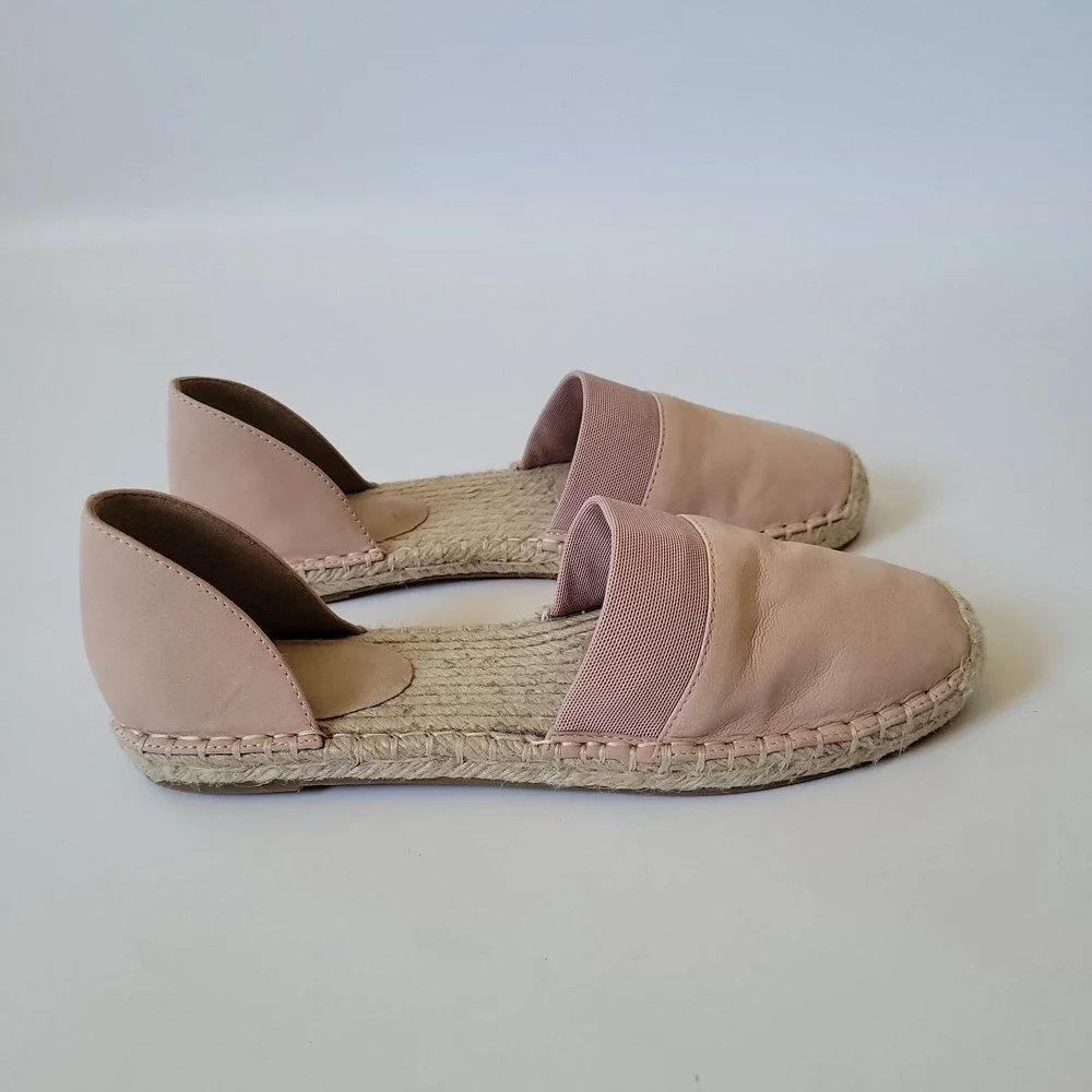Eileen Fisher Lady D'Orsay Espadrille 8 Pastel Pink Leather Coastal Summer